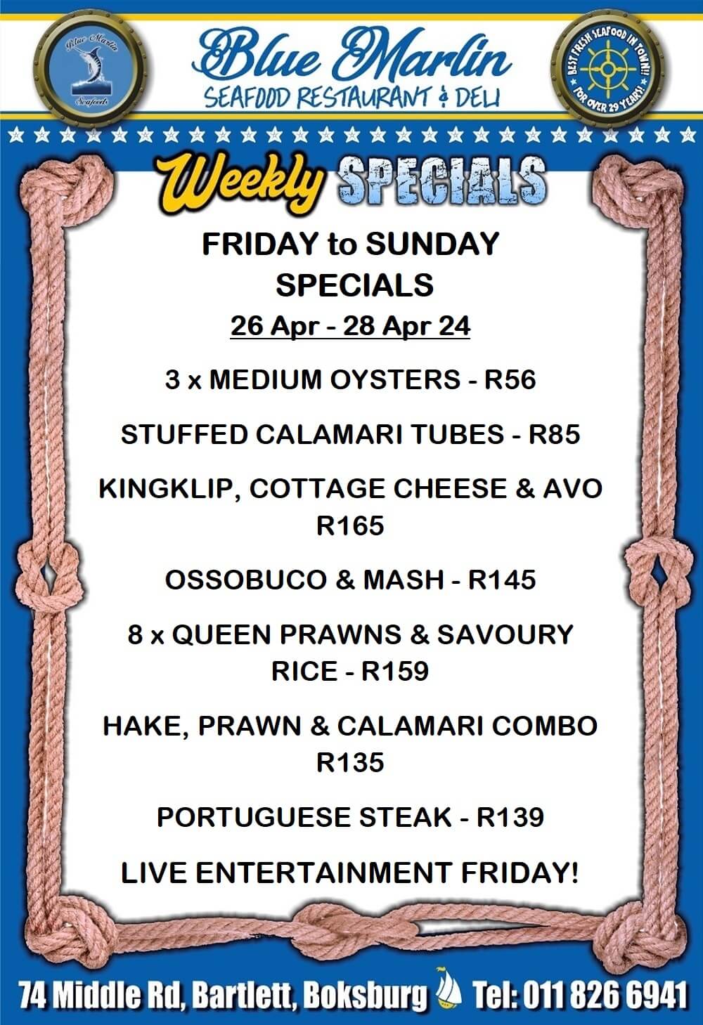 Blue Marlin Seafood Restaurant Boksburg - Jamii